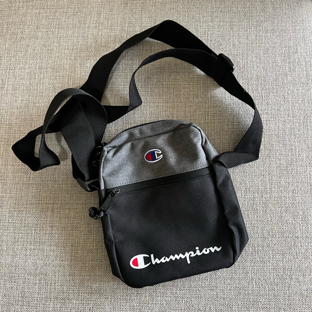 Champion Black and Gray Small Messenger Crossbody